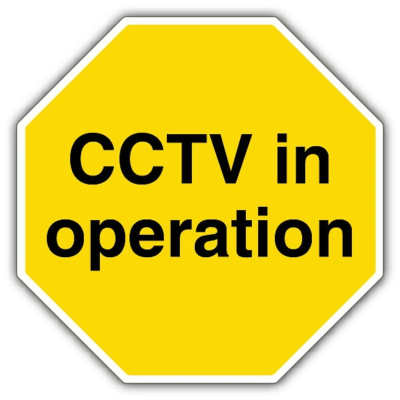 V Safety CCTV In Operation - Octagon Safety Sign - 450 x 450 mm - RA2 Reflective 3mm Aluminium Composite