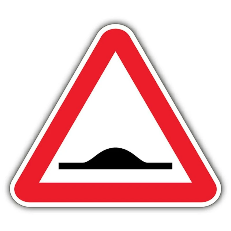 V Safety Speed Ramps Ahead Safety Sign - 600 x 600 mm - 3mm Aluminium Composite