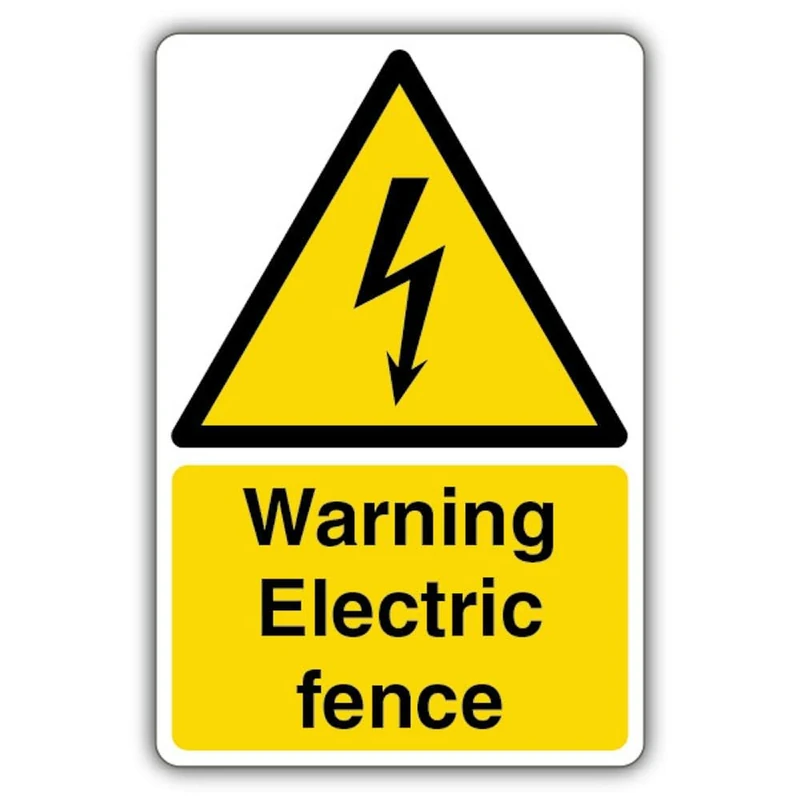 V Safety GloReflect Warning Electric Fence - High Voltage Safety Sign - 300 x 450 mm - 3mm Aluminium Composite - GloReflect