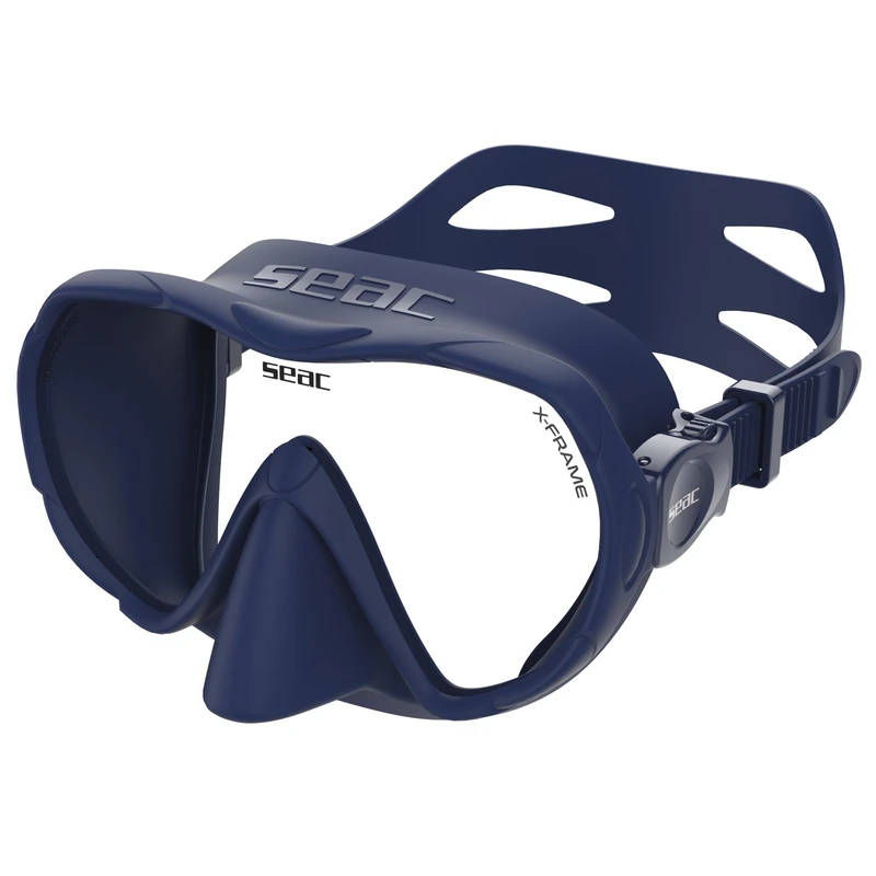 SEAC X-Frame - Frameless Silicone Dive Mask with Single Tempered Glass Lens | Clear Vision and Stability Underwater, Low Volume | For Scuba Diving and Snorkelling – Made in Italy