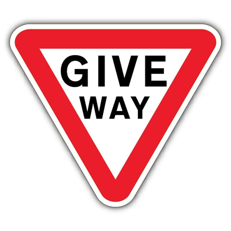 V Safety Give Way Safety Sign - 450 x 450 mm - RA2 Reflective 3mm Aluminium Composite