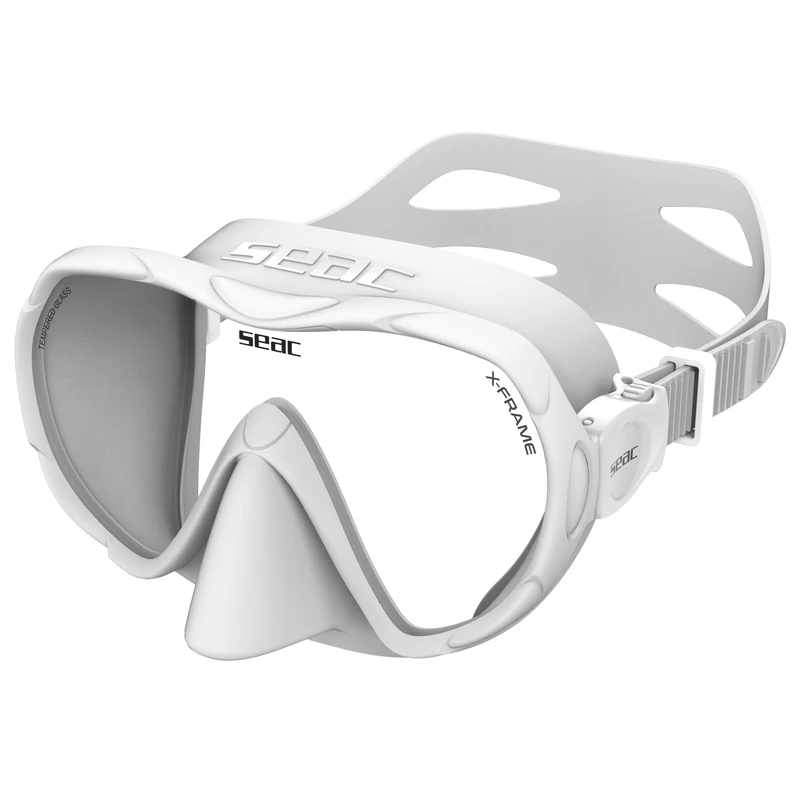 SEAC X-Frame - Frameless Silicone Dive Mask with Single Tempered Glass Lens | Clear Vision and Stability Underwater, Low Volume | For Scuba Diving and Snorkelling – Made in Italy
