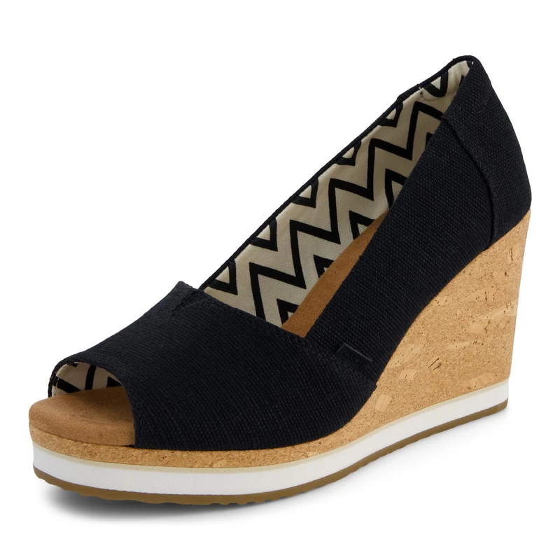 TOMS Women's Essential Wedge Sandal, Gold Shimmer Crosshatch, 5 UK
