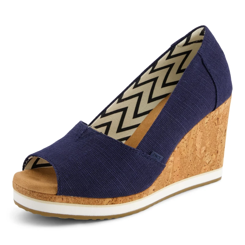 TOMS Women's Essential Wedge Slip-On Shoe, Textile Upper