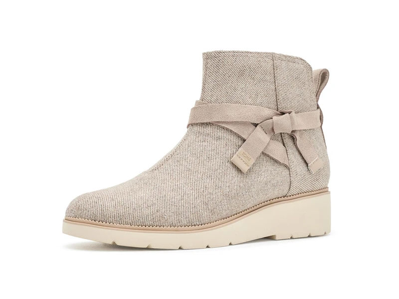 TOMS Women's Marlow Boot, Water Repellent Natural Shimmer Twill, 5 UK