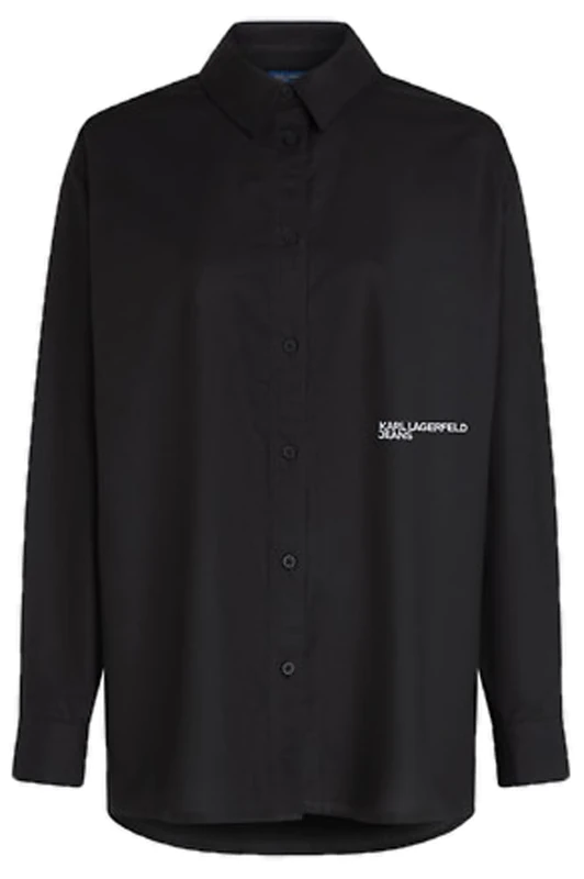 KARL LAGERFELD JEANS Women Oxford Blouse Black M