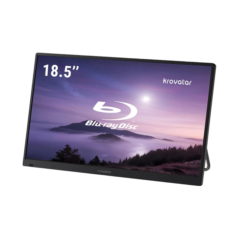 Krovatar 18.5‘’ FHD IPS 1080P Blu Ray Disc Player with Monitor,Support Bluray/DVD/CD Disc Playback,Type C in & HDMI in for Phone/Switch/Pad Sync,USB Max 1TB Playback - Image 1