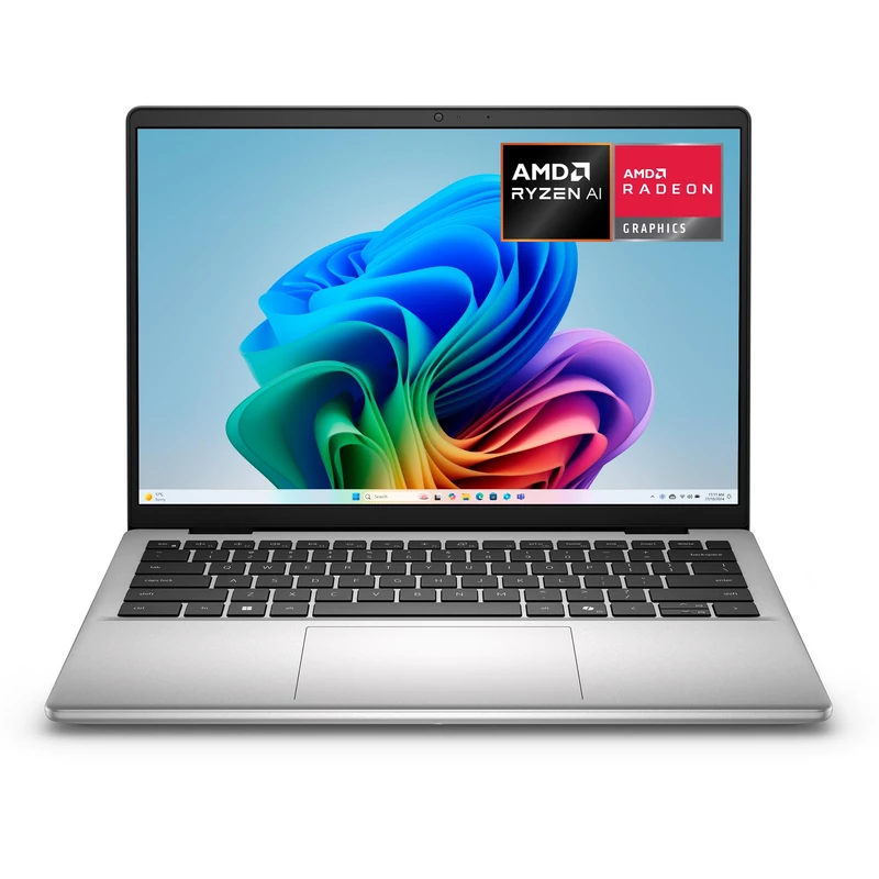 Dell 14 DC14255 Laptop Copilot+ PC, 14'' 2K Display, AMD Ryzen AI 7 350, AMD Radeon, 16 GB DDR5 RAM, 1 TB SSD, Windows 11 Home, UK QWERTY Backlit Keyboard, Platinum Silver