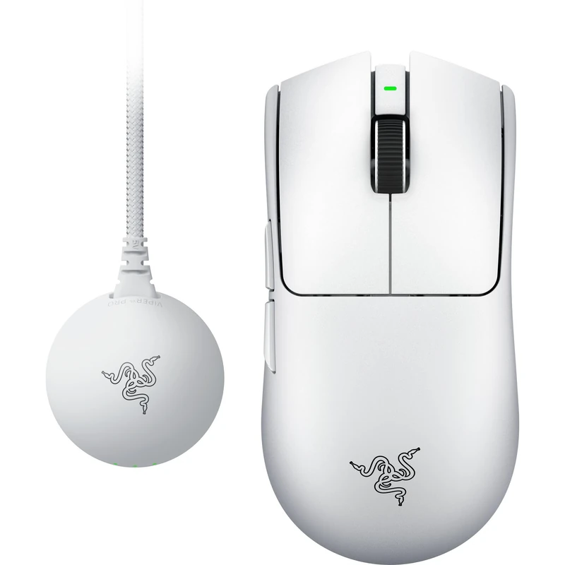 Razer Viper V4 Pro - Wireless symmetrical e-sports gaming mouse - Ultra-lightweight 50g - HyperSpeed Gen-2 up to 8 KHz polling - Focus Pro 50K sensor - Optical scroll wheel - PC/Mac | White