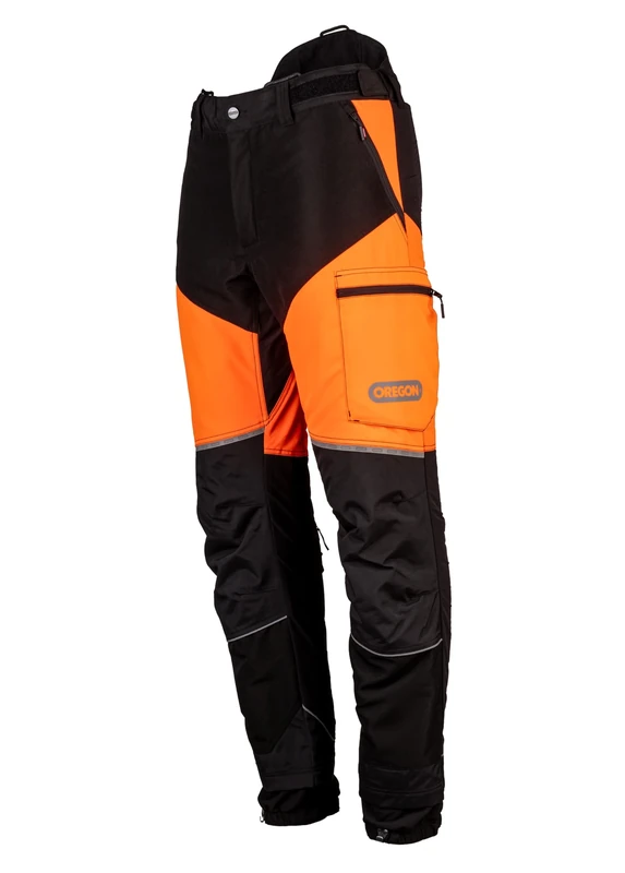 Oregon Chainsaw Trousers, Hi Vis PPE, Breathable, Work Safety Trousers, 4 Pockets Design, Professional Chainsaw Protective Gear for Power Tool Operation, Forestry & Outdoor Tasks, Orange/Black, XL