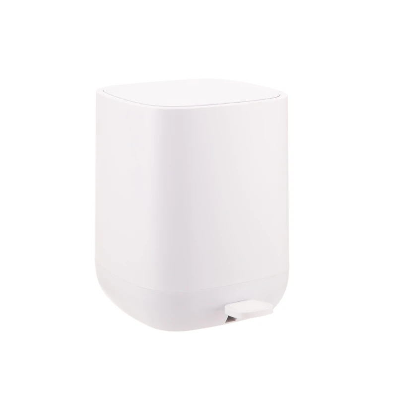 Relaxdays Pedal Waste Bin 9L Soft-Close Removable Inner Bin Plastic Beige 27x21x26cm