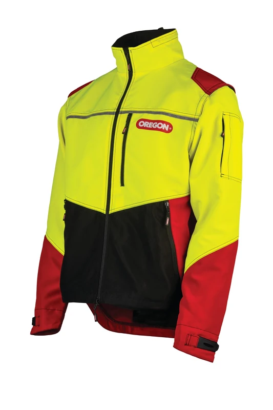 Oregon Protect Pro Hi Vis Jacket, Professional All-Season Water-Resistant Work Jacket, Reflective, Lightweight Stretch Fabric, PPE Clothing for Power Tool Operation, Forestry & Outdoor Tasks, Size 3XL