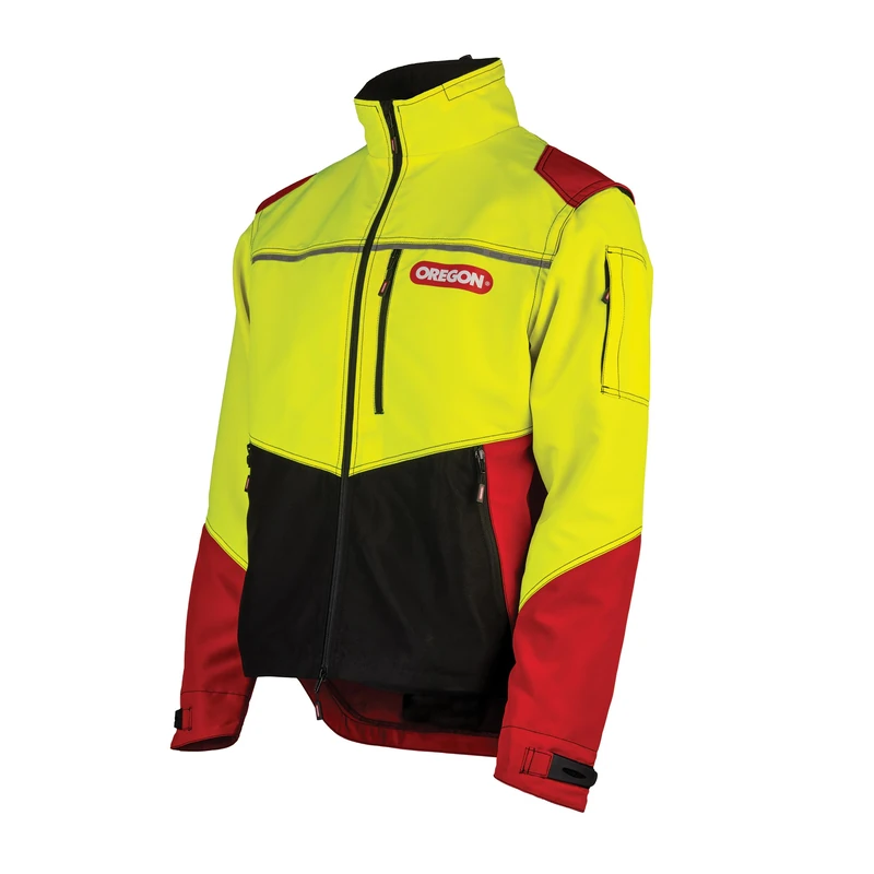 Oregon Protect Pro Hi Vis Jacket, Professional All-Season Water-Resistant Work Jacket, Reflective, Lightweight Stretch Fabric, PPE Clothing for Power Tool Operation, Forestry & Outdoor Tasks, Size S