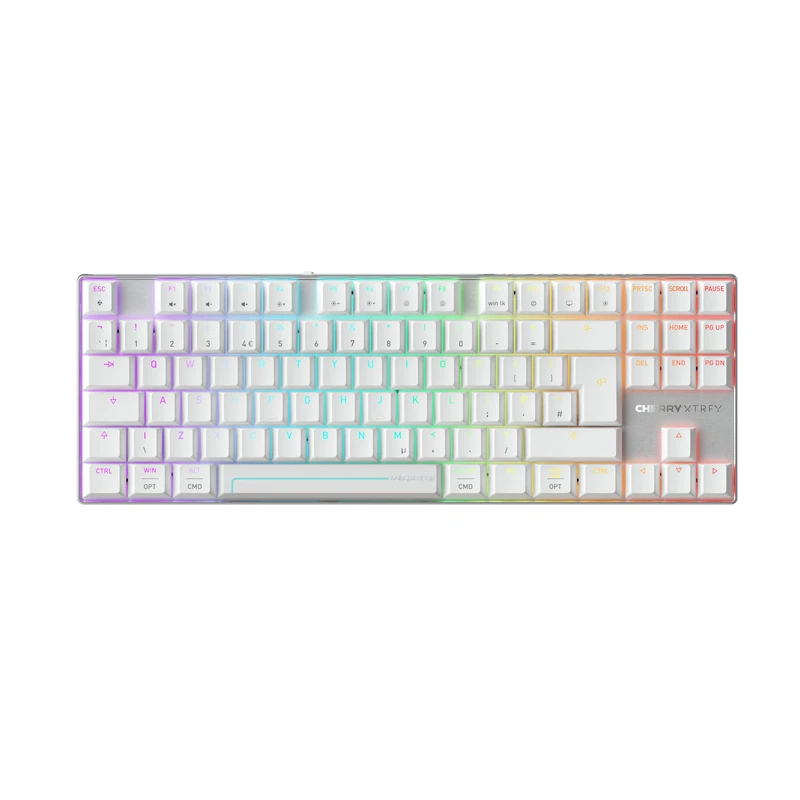 CHERRY XTRFY MX 8.2 Pro TMR Wireless - Magnetic Mechanical TKL Gaming Keyboard, Customizable CHERRY MK CRYSTAL TMR Switches, PBT, Hot-Swap, RapidTrigger, SnapKey/SOCD, 8KHz, UK Layout QWERTY, White