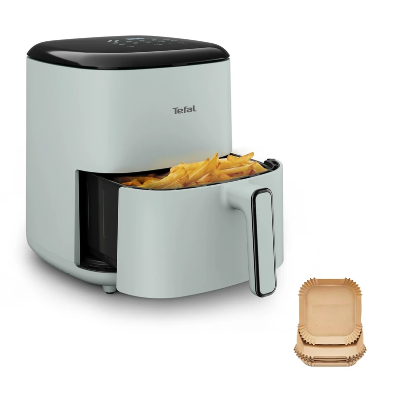 Tefal Easy Fry Max - POP - Air Fryer, 5L Capacity, 6 Portions, Healthy frying, Saves Time and Energy, Digital Control Panel, 10 Auto Cooking Programs, Eucalyptus