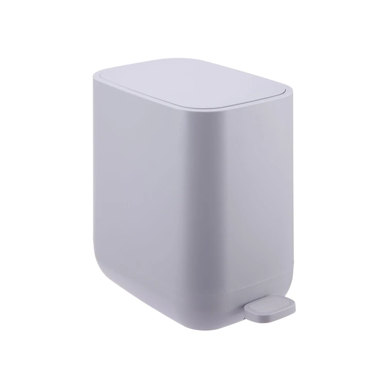 Relaxdays 7L Slim Pedal Bin with Soft-Close Lid, Removable Inner, Matte Plastic, Dark Grey, 30x18x28 cm - Image 1