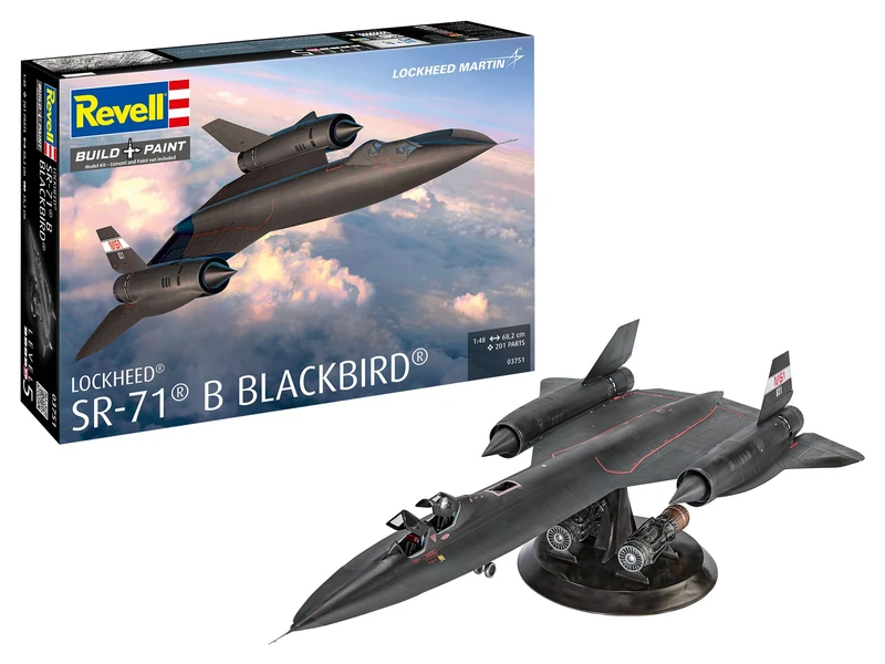 Revell 03751 Lockheed SR-71B Blackbird 1:48 Scale - Unbuilt/Unpainted Plastic Model Kit - Image 1