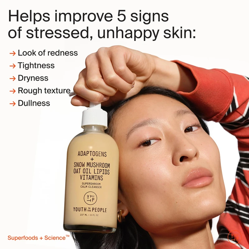 Youth To The People Adaptogen Cleanser, Calms Irritation, Nurtures Skin, Non-Comedogenic Skincare, Fragrance-Free, & Ophthalmologist-Tested Face Wash, Gentle Makeup Remover, 500ml Refill - Image 1