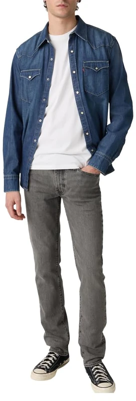 Levi's Men's 511 Slim Linen Denim Men's Jeans Granite Shadow Authentic Soft Grey 32 30
