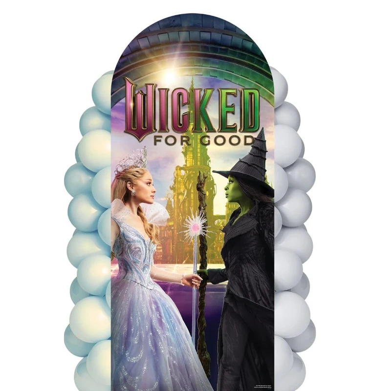 Star Cutouts SC4798 Wicked For Good Glinda & Elphaba Emerald City Backdrop Cardboard Cutout 185cm – Wicked Movie Party Decoration & Fan Display