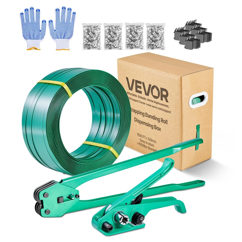 VEVOR Banding Strapping Kit, Heavy Duty Banding Sealer Tool 457m PET Band