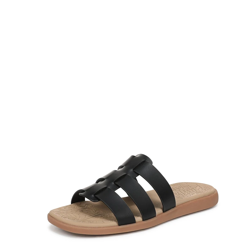 Blowfish Malibu Women's Jellyfish Flat Slide Sandals, Black, Medium Fit, UK 5