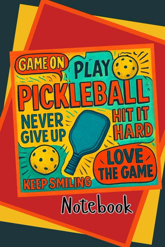Come on Play Pickleball: Play Hard, Hit Hard, Never Give Up. The perfect gift for every player. 120 Lined Notepad - Image 1