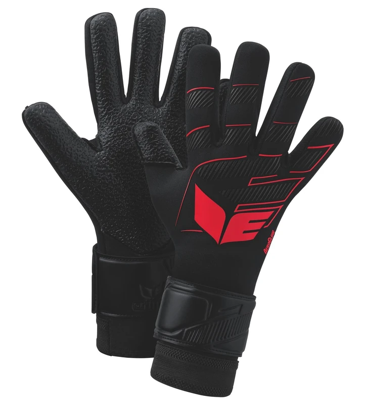 Erima Unisex-Adult Aeroclaw Star Goalkeeper gloves (7222602), black/red, 8 - Image 1