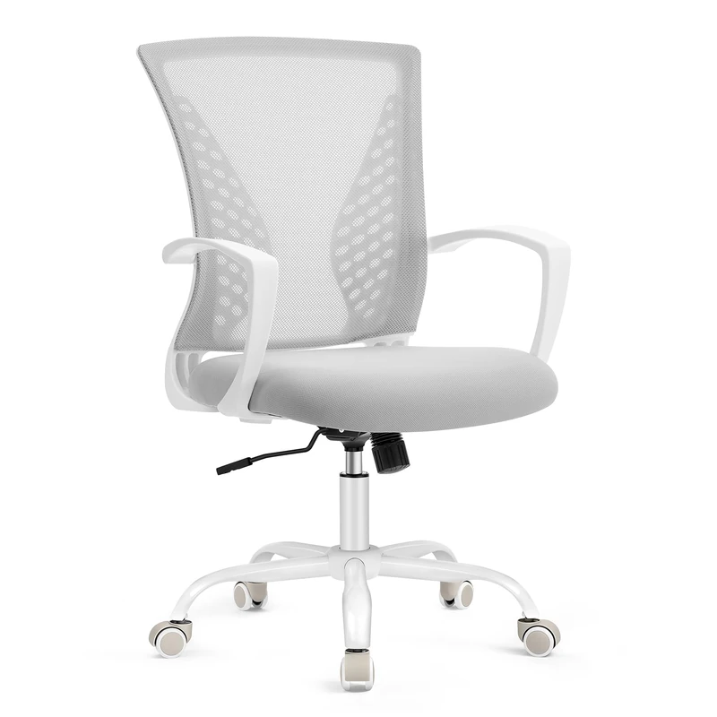 SONGMICS Office Chair, Ergonomic Mesh Computer Desk Chair with Height Adjustment, Tilt Function, Swivel, Breathable, 120 kg Capacity, Grey OBN022GD02