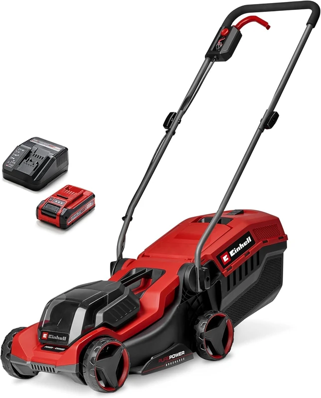 Einhell Cordless Lawn Mower with Battery and Charger 18V Power X-Change, 30cm Cutting Width, Up to 175m², Brushless, 27L collection basket, 30–65 mm Cutting Height GE-CM 18/30-1 Li BL