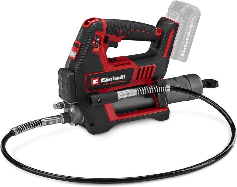 Einhell Professional Cordless Grease Gun 18V Power X-Change, 2 Speeds, Grease Quantity Control, Max. 690 Bar/10,000 PSI, Max. 295ml/min Output, Without Battery TP-GR 18/690 Li - Solo