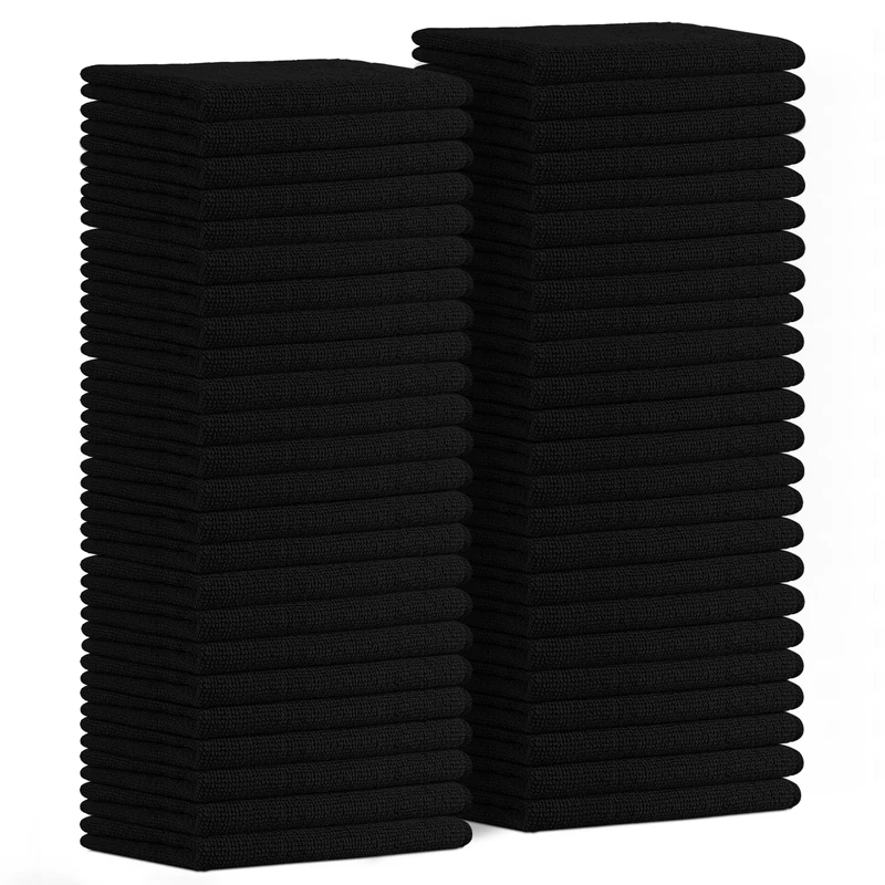 Avalon Towels Microfiber Cleaning Cloths (Value Pack of 48) - Size 16 x 16 Inches, Highly Absorbent Cleaning Rags, Lint Free, Reusable and Washable, Microfiber Towels for Cars