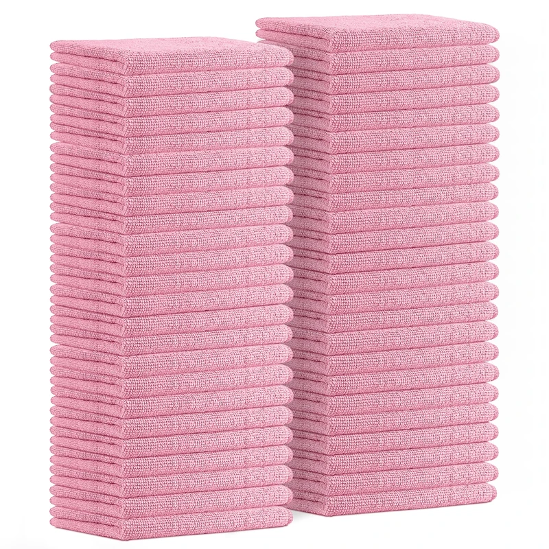 Avalon Towels Microfiber Cleaning Cloths (Value Pack of 48) - Size 16 x 16 Inches, Highly Absorbent Cleaning Rags, Lint Free, Reusable and Washable, Microfiber Towels for Cars
