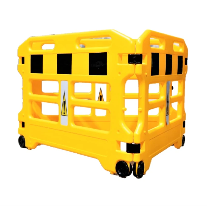 Safety Barrier Expandable 3 Panel for Elevator Maintenance & Restricted Areas | Foldable, Portable Lift Guard with High-Visibility Caution Signs | Durable PVC Frame, Yellow/Black