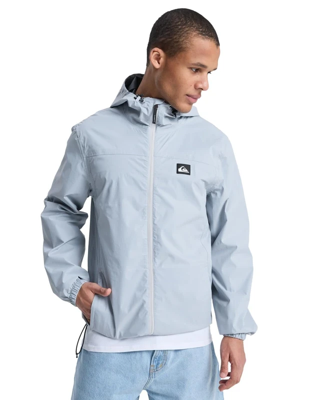 Quiksilver Hooded Waterproof Jacket Overcast 3K Tape Mens Grey