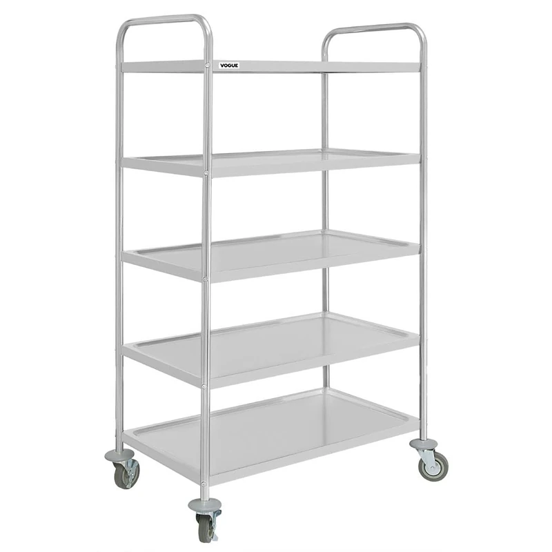 Vogue 5 Tier Clearing Trolley - Kitchen Serving Cart, Ideal for Buffets, Catering, Events JB374