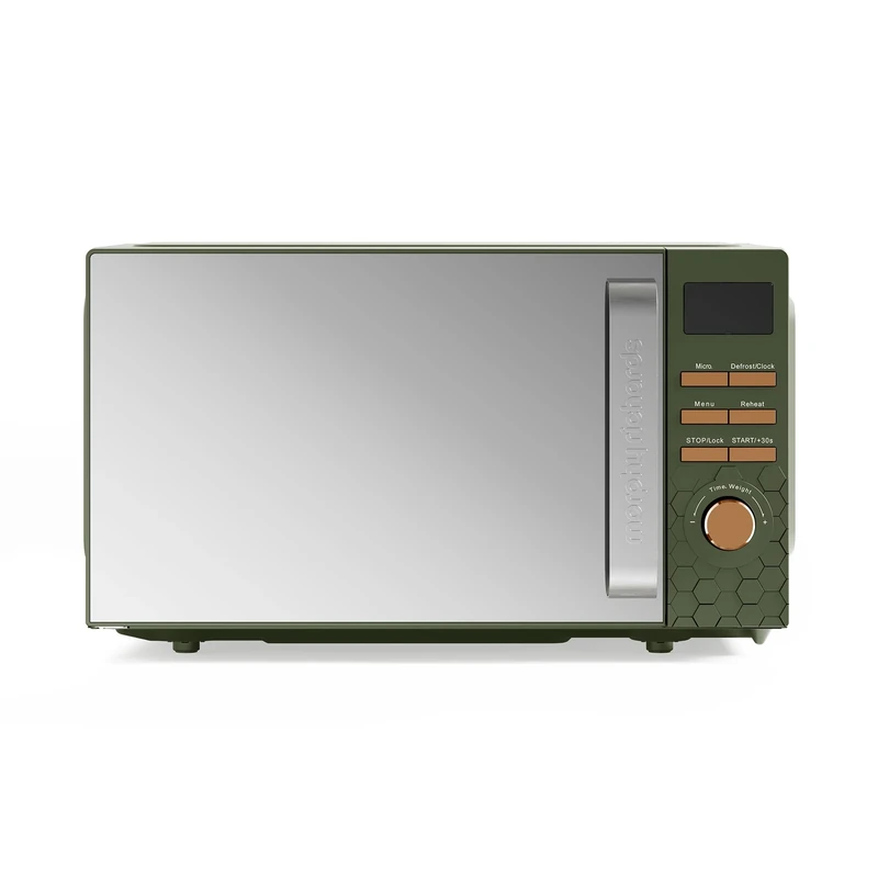 Morphy Richards Cassini Digital Glass Microwave, 20L Capacity, 6 Power Levels Including Defrost, 95 Minute Timer fo Cooking, 24.5cm Glass Turntable, Easy Clean, 800W, Olivine, 511422