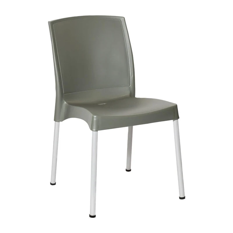 Bolero Elements Plastic Side Chairs, Olive Green (Pack of 4)