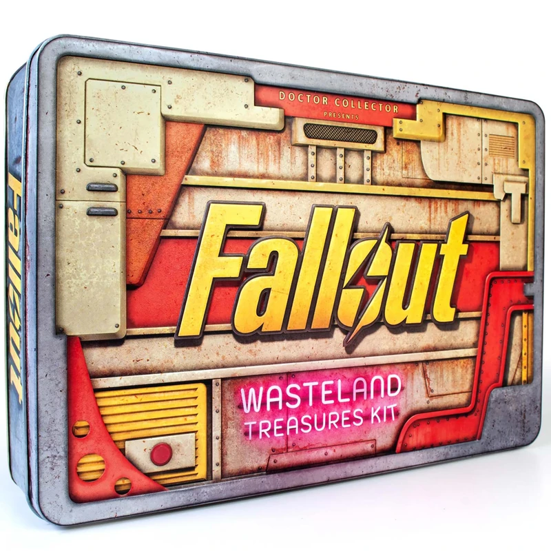 Doctor Collector Fallout Wasteland Treasures Kit Memories Collector's Box, limited edition metal collector’s box with official replicas and a metal Pip-Boy sign