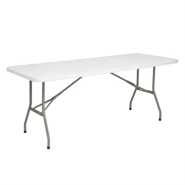 Bolero HDPE Rectangular Folding Table 6ft 1821 x 760mm, White