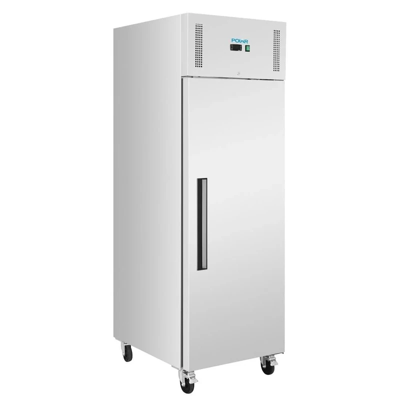 Polar G-Series Forced Air Upright Fridge 600Ltr - Stainless Steel, Auto Defrost, Forced Air Cooling, 4 Shelves, Energy Rating B PG592