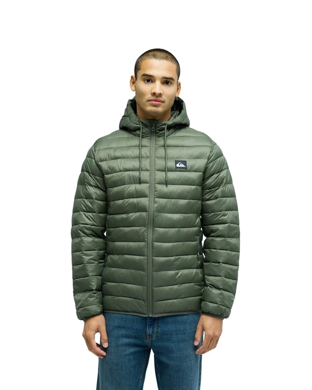 Quiksilver Hooded Insulator Jacket Scaly Hood Mens Brown