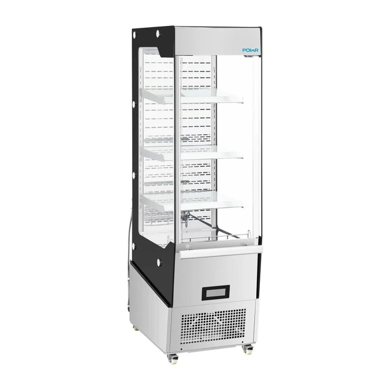 Polar G-Series Commercial Slimline Single Door Multideck Display Fridge - Energy Rating C, 3 Shelves, Auto Defrost, Lockable Castors PG006