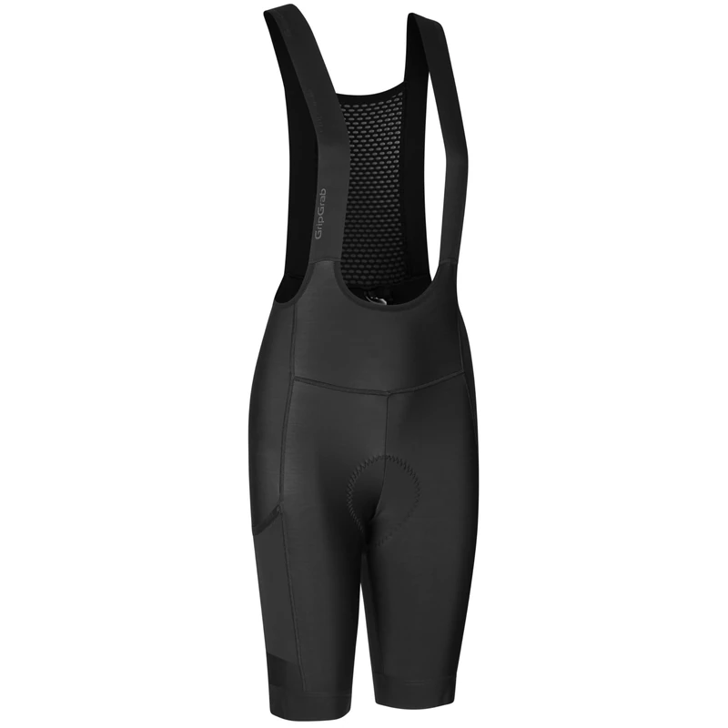 GripGrab PACR Thermal Winter Cycling Bib Shorts for Women Padded MTB Gravel Bike Road Biking Bib Shorts with Leg Pocket Black