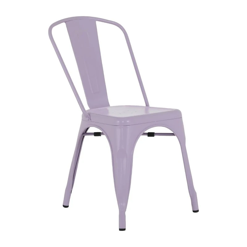Bolero Bistro Metal Stacking Chairs HW293 (4 Pack), Lilac Pop