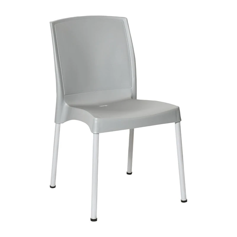 Bolero Elements Polypropylene Plain Side Chairs (4 Pack), Grey