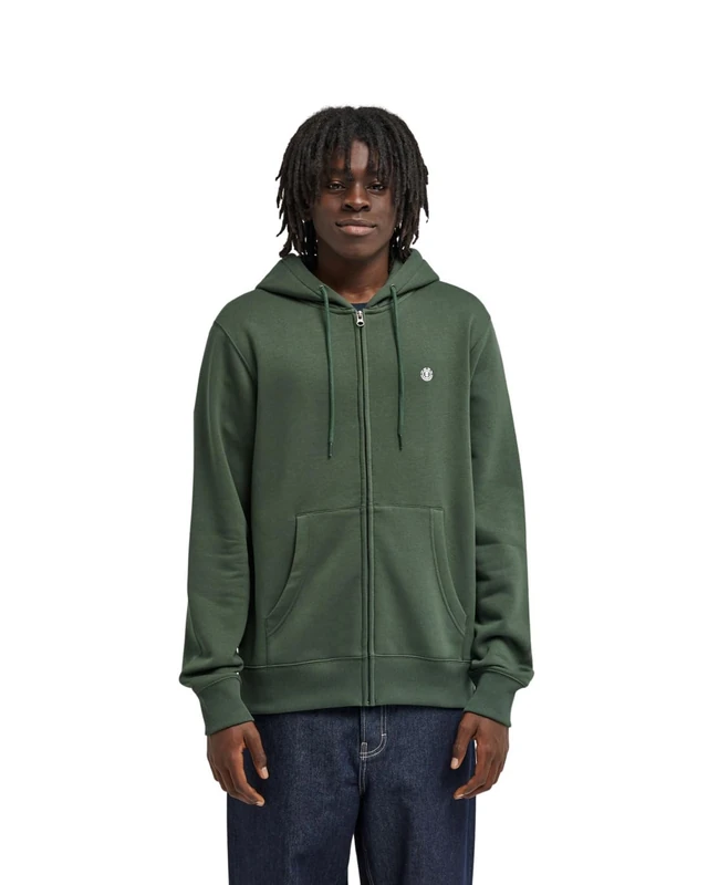 Element Icon Embroidery - Zip Sweatshirt - Men - Green.