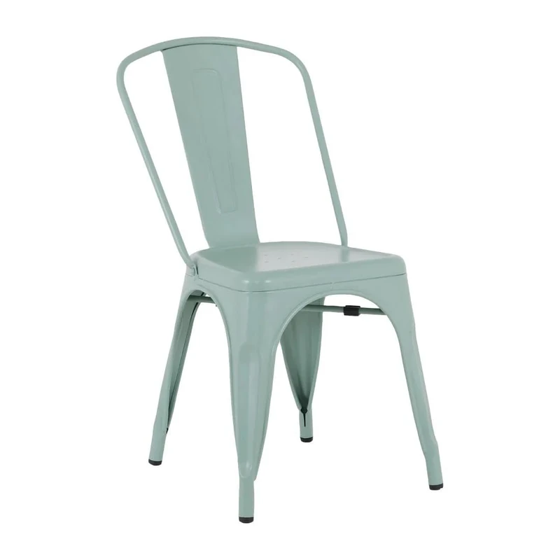 Bolero Bistro Metal Stacking Chairs HW295 (Pack of 4), Olive Green