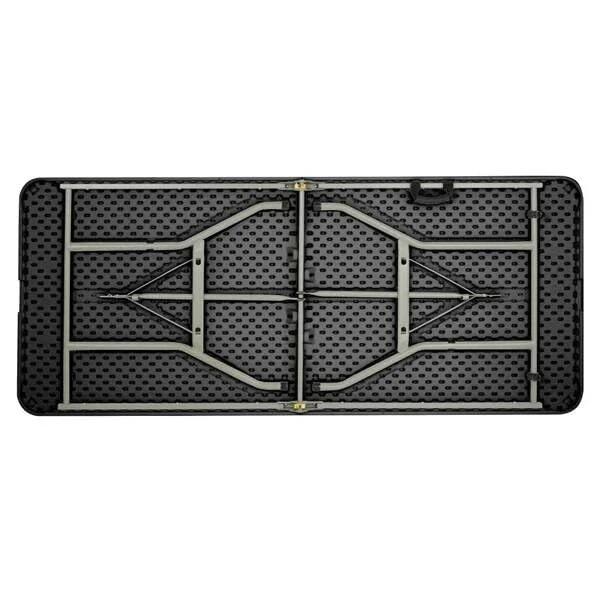 Bolero Rectangular Centre Folding Table 6ft HDPE HZ169, Black, 1836 x 760mm