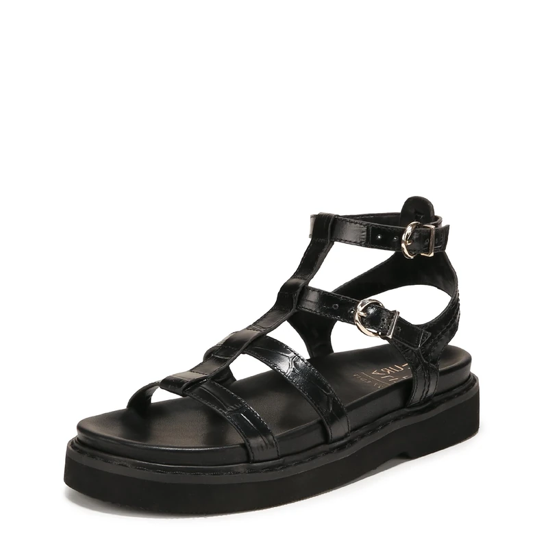 Naturalizer Women's Lexie Flat Sandals, Black, Medium Fit, UK 9